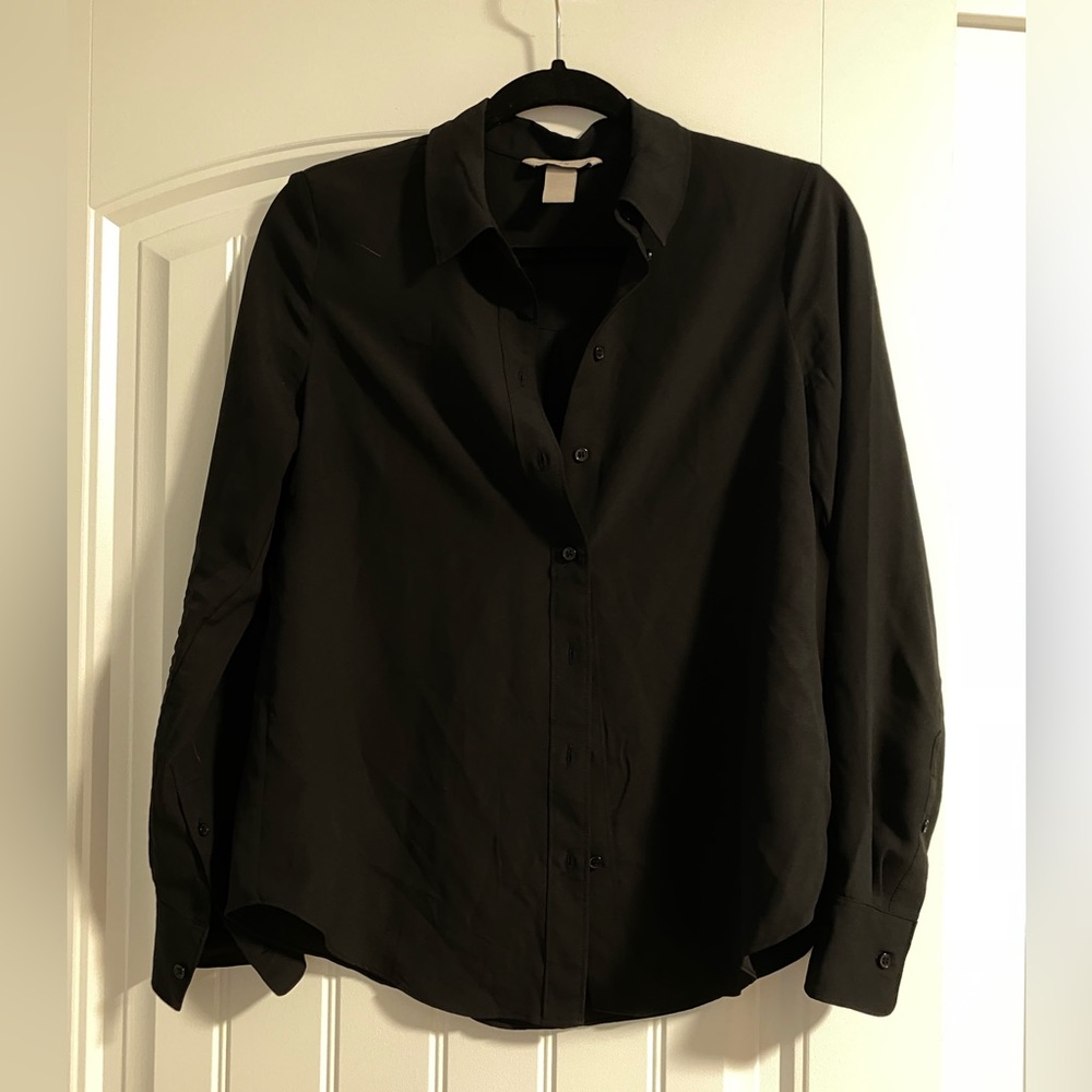 Classic Black Women's Button-Up Shirt